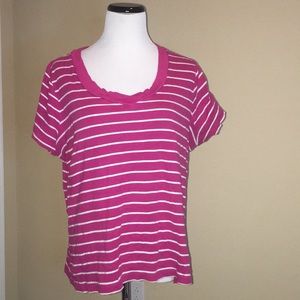 St. John’s Bay Est. 1984 Pink Striped Blouse/Tops